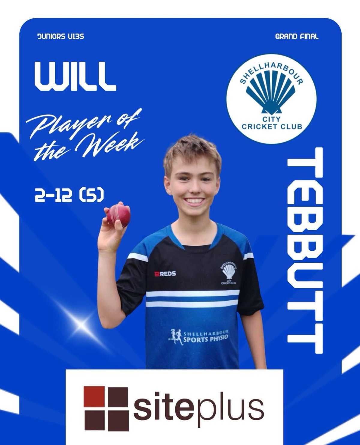 Will Tebbutt is u13s Player of the Week and pla...
